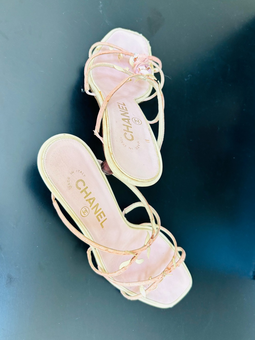 CHANEL Pink Strappy Kitten Heel Sandals - Picture 2 of 5
